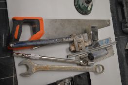 *Assorted Tools Including 36” Ring Spanner, Blue Point Strongarm, Trowel, Stilson, and a Saw