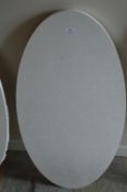 *Oval White Marble Effect Tabletop 99x49cm 2cm thick