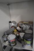 *Contents of Shelf to Include Paints, Engine Oil, Roller, etc.