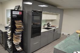 *Gloss Spray Kitchen Unit with Sink 303x61cm x 216cm tall (appliances not included)