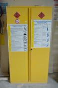 *Yellow Storage Cabinet (3 Shelves plus Bunding Tray & has key) 92x48cm x 180cm tall (contents not