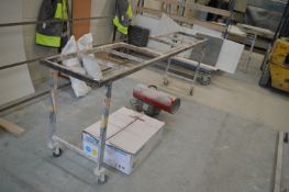 *Metal Workbench Frame on Castors (no worktop) 55x290cm x 95cm tall