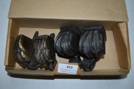 Two Pairs of Brass Furniture Castors with Claw Fee