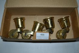 Set of Four Brass Furniture Castors