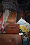 Vintage Items Including Briefcase, Education Signs