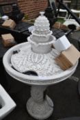 *White Electric Garden Water Feature with Lighting