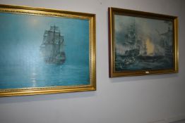 Two Gilt Framed Sailing Ship Prints