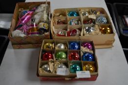 Small Vintage Christmas Decorations Including Some