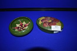Moorcroft Orchid Pattern Dish, and Other Lidded Po