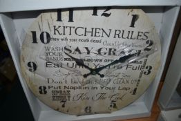 Kitchen Rules Wall Clock
