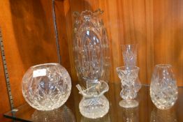 Cut Glass Vases, etc.