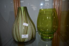 Two Studio Coloured Glass Vases