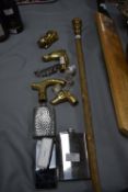 Brass Walking Stick Parts, Hip Flasks, etc.