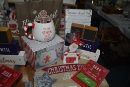 Christmas Eve Box, Decorative Signs, and a Mug, et