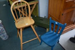Two Children's Chairs, and a Stool