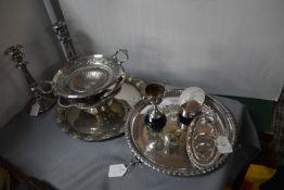 EPNS Plated Trays and Candlesticks, etc.