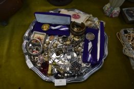 Tray Lot of Costume Jewellery and Wristwatches