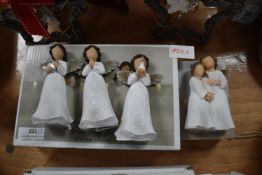 Four Glitter Angel Ornaments