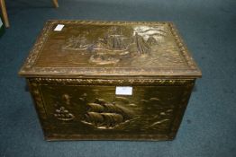 Vintage Brass Slipper Box