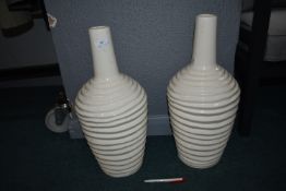 Pair of Large Pottery Vases