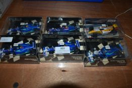 Six Mini Champ Diecast Model Racing Cars