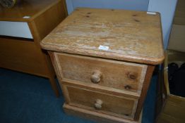 Two Drawer Solid Pine Bedside Cabinet