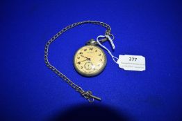 Russian Pocket Watch with Railway Motif