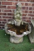 Shell Birdbath with Cherub