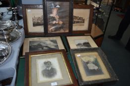 Seven Period Picture Frames and Prints