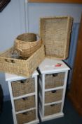 Two Small Three Drawer Basket Storage Units plus A