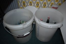 *Two 25L Fermenting Bins Containing Assorted Non Alcoholic Tonics, and Syrups, etc.