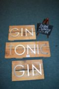 *Three Gin & Tonic Signs