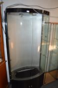 6ft Curved Black Display Cabinet