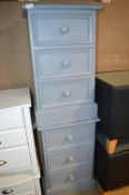 Two Grey Three Drawer Bedside Cabinets