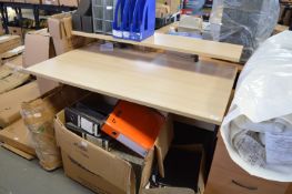 Beech Effect Office Desk with Shelf to Rear 123x75cm x 75cm tall