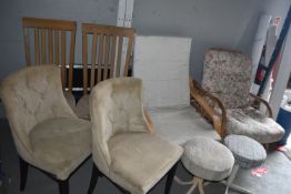 Six Assorted Chairs and Two Stools