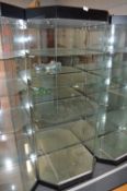 Glass Display Cabinet with Black Top & Base