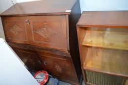 Wood Bureau, and a Glazed Display Cabinet