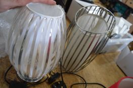 Two Metal Framed Table Lamps