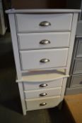 Two White Three Drawer Bedside Cabinets