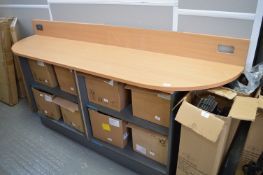 Office Storage Counter with Curved Corners and Upstand to rear 215x52cm x 92cm tall (collection by