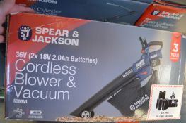Two Spear & Jackson Cordless 36v (2x18v) Blower/Vacuum (salvage)