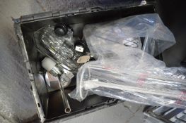 Box of Bathroom Accessories Including Toilet Rolls Holer, Linen Bin, etc.