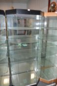 Glass Display Cabinet with Black Top & Base
