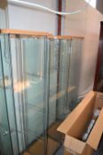 Three 163cm Glass Display Cabinets