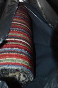 4m wide Roll of Woven Multicolour Stripe Carpet