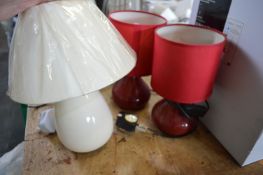 Three Assorted Table Lamps