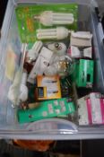 Two Tubs of Various Lightbulbs