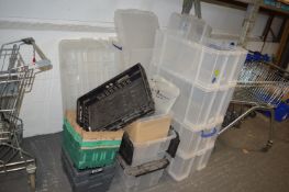 Contents of Shelf to Include Assorted Storage Boxes
