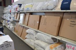 Eleven Bays of White Three Tier Shop Shelving Comprising Twelve Uprights, Each Bay 100cm wide x